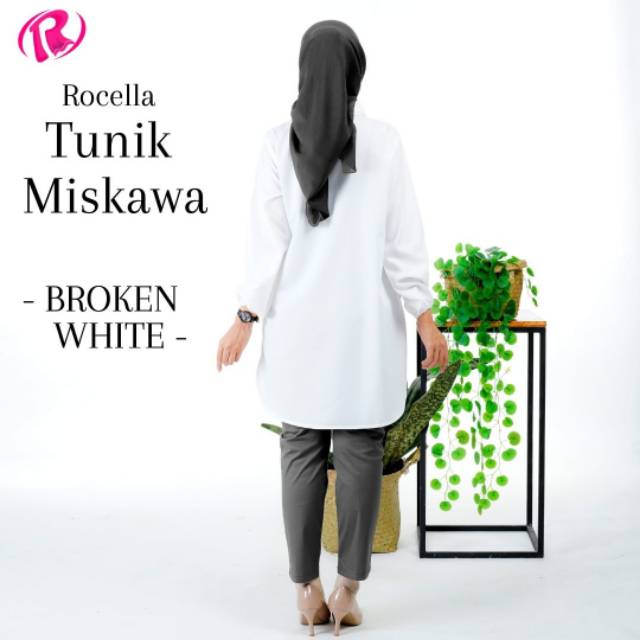 ATASAN TUNIK MISKAWA || PUTIH BROKEN WHITE || ROCELLA