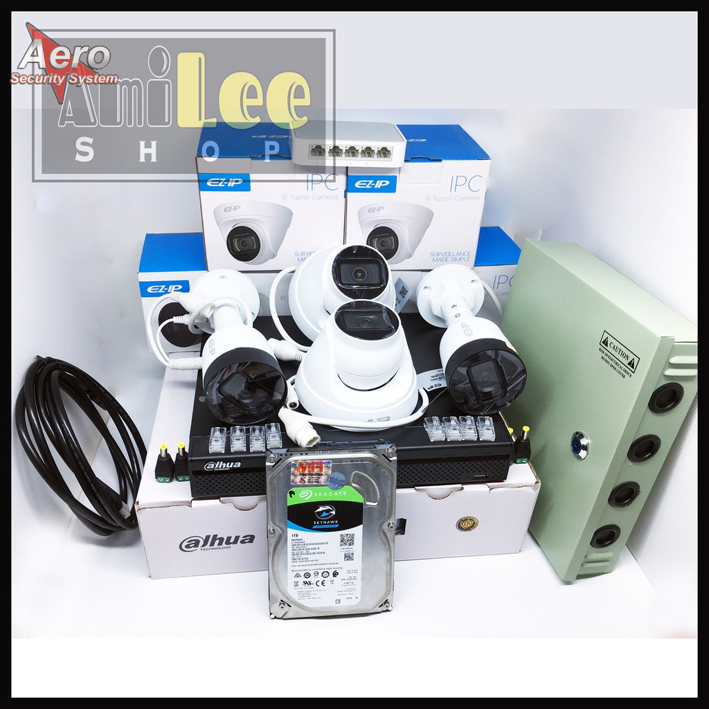 PAKET CCTV IP DAHUA CCTV EZ IP DAHUA 4CH 2MP LENGKAP TINGGAL PASANG