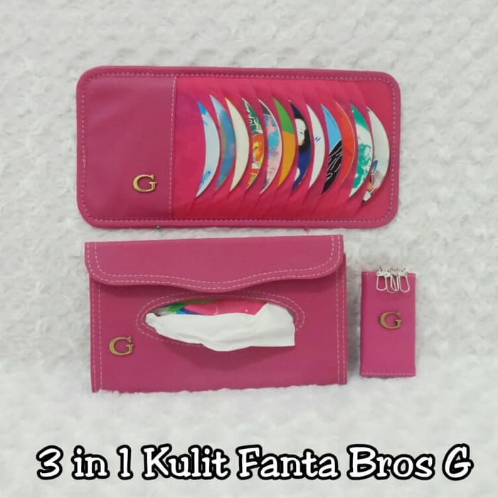 Set Tempat kotak cover sunvisor CD tissue tisu dompet kunci STNK mobil KuLiT Gucci FanTa 3 F