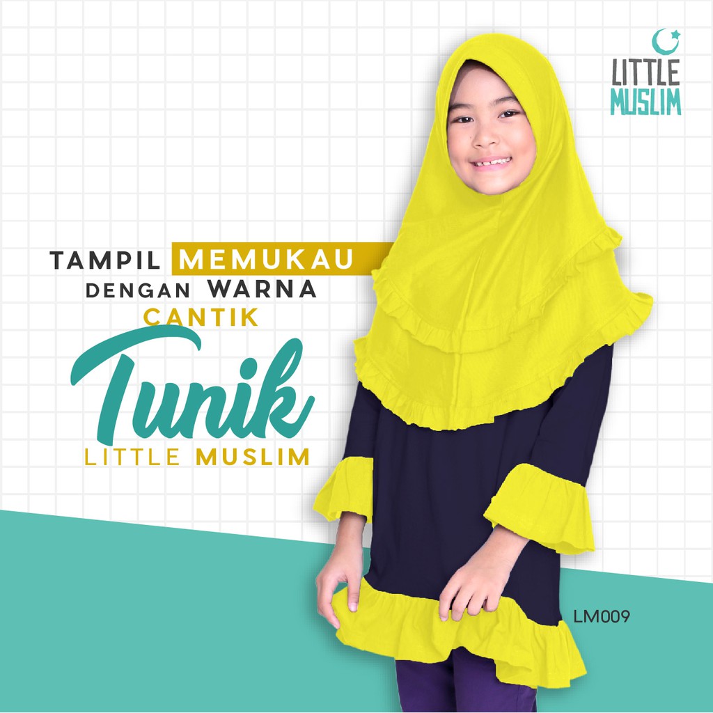 Set Tunik dan Jilbab Anak Little Muslim by Afrakids