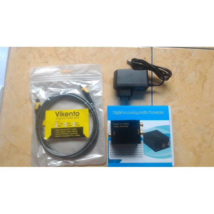 paket digital optic to analog rca audio converter plus kabel toslink