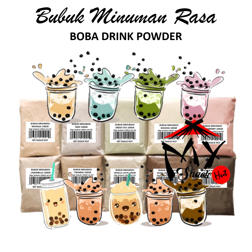 BUBUK MINUMAN RASA 100GR - BUBBLE DRINK MILKSHAKE ICE BLEND POWDER SERBUK CAPCIN POP ES PREMIUM