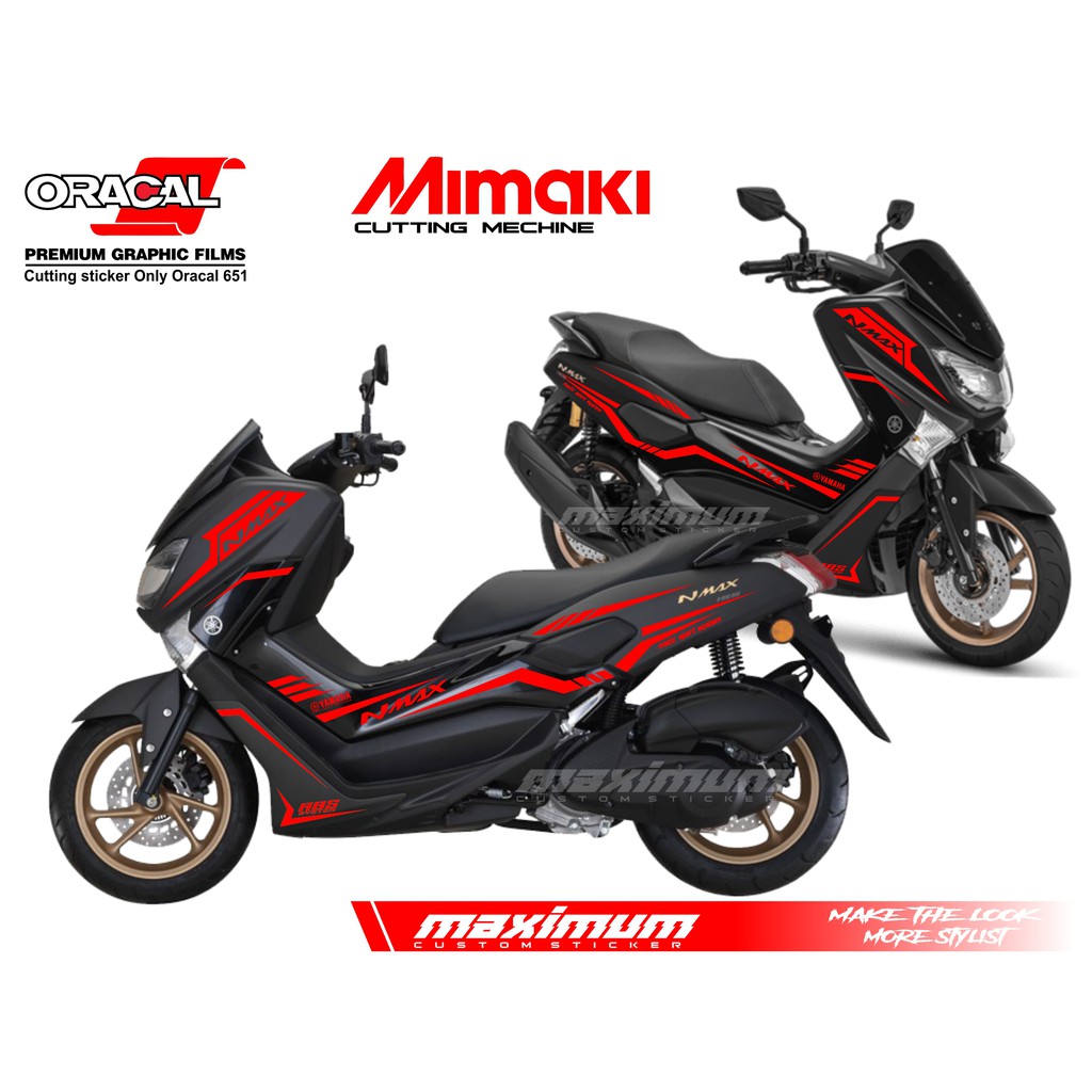 STICKER NMAX - CUTTING STICKER NMAX MERAH BAHAN ORACAL