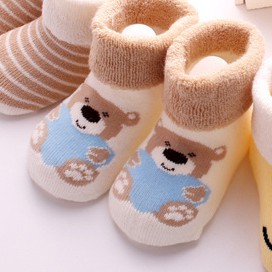 HappyOliver SMILING BEAR Kaos Kaki Anak Bayi Laki Laki Perempuan Newborn - 2 Tahun Import