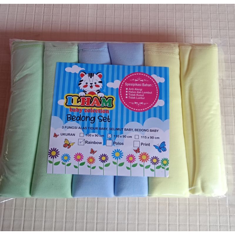 WARNA MIX BARU ISI 6PCS BEDONG BAYI BAHAN ADEM LEMBUT COCOK BUAT BAYI LAKI-LAKI DAN PEREMPUAN UK 90X110CM