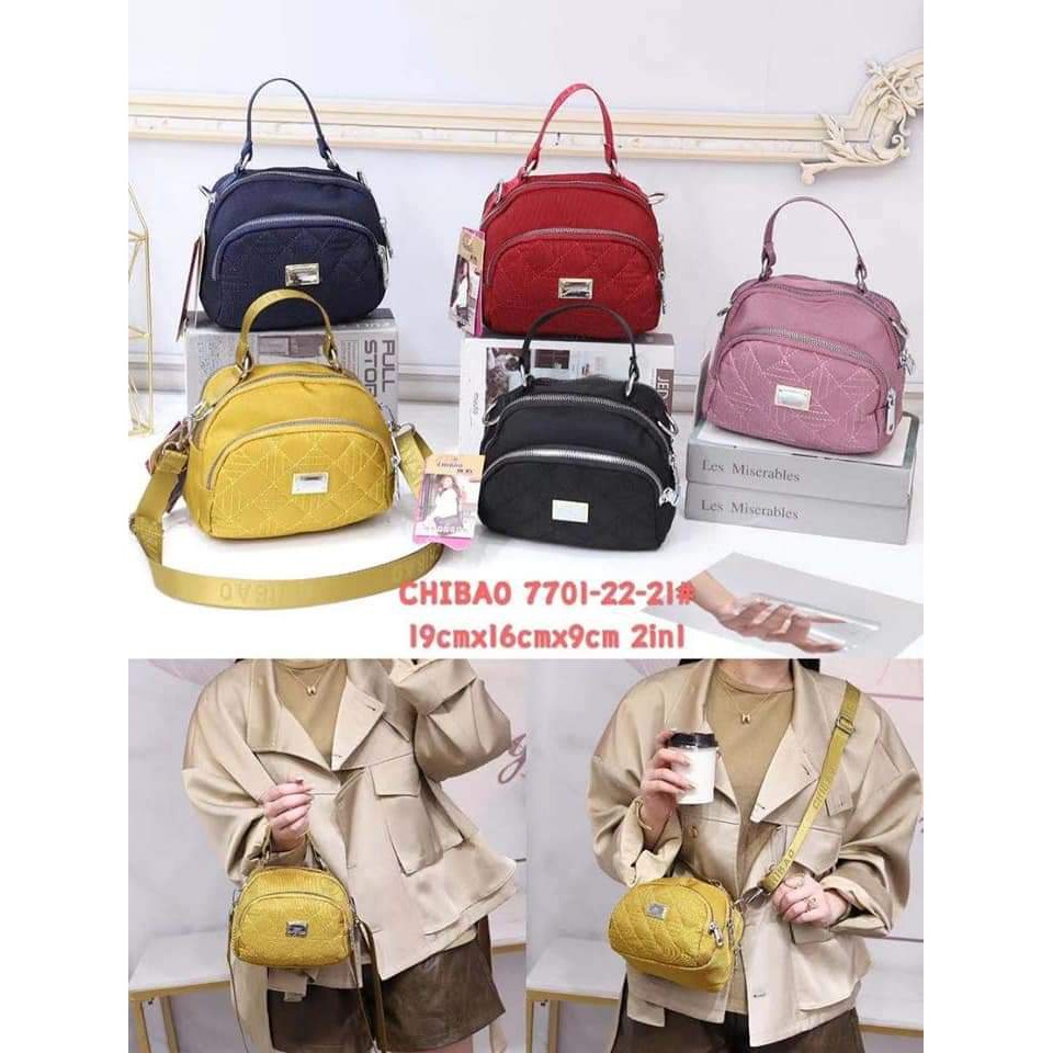 TAS SLEMPANG WANITA TAS SLEMPANG CHIBAO 7701-22 BAHAN KANVAS MODEL TERBARU. CHIBAO SLEMPANG TERBARU