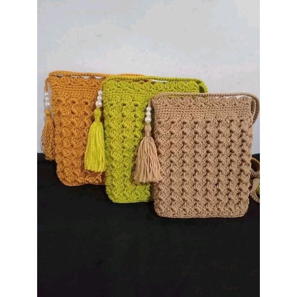 tas hp rajut/slingbag rajut/tas rajut/tas handmade