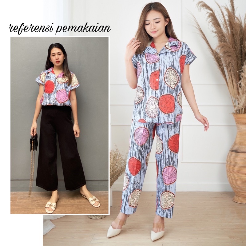 IZANY Piyama Daily ONE Set IZANY LD 104 cm / SET Izany Pajamas Banyak Motif-ELLONIA BLUE