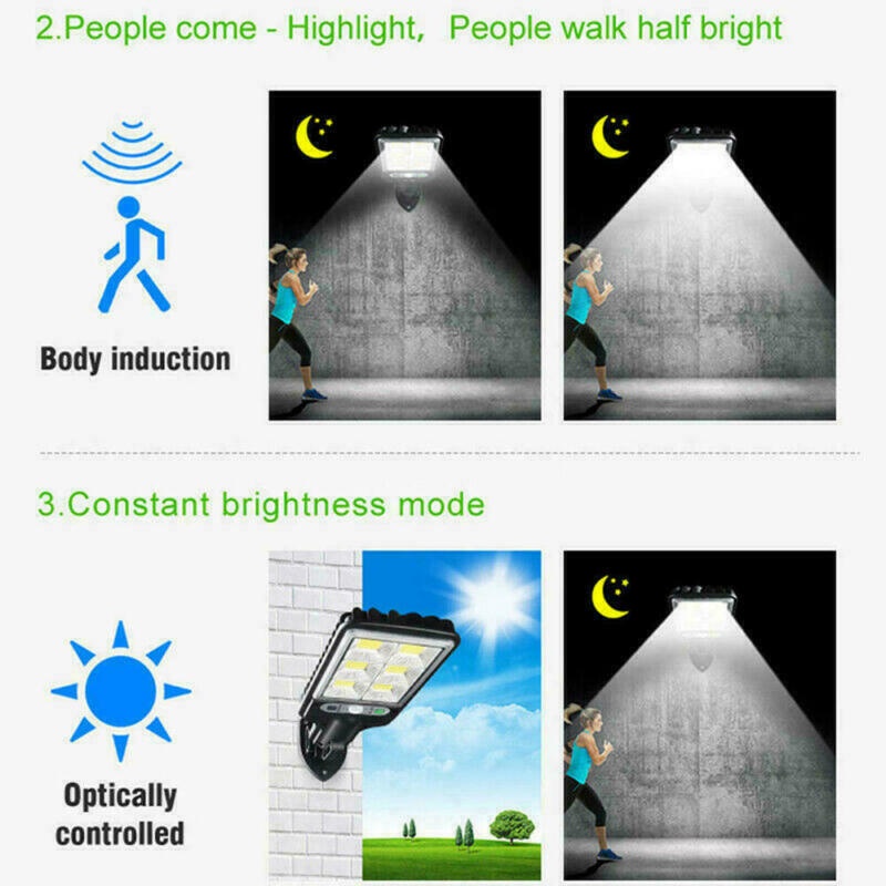 Lampu Jalan Tenaga Surya LED Rotatable 360derajat Untuk Taman Rumah Teras Jalan Halaman Pencahayaan Tahan Air Lampu Dinding Super Terang Outdoor