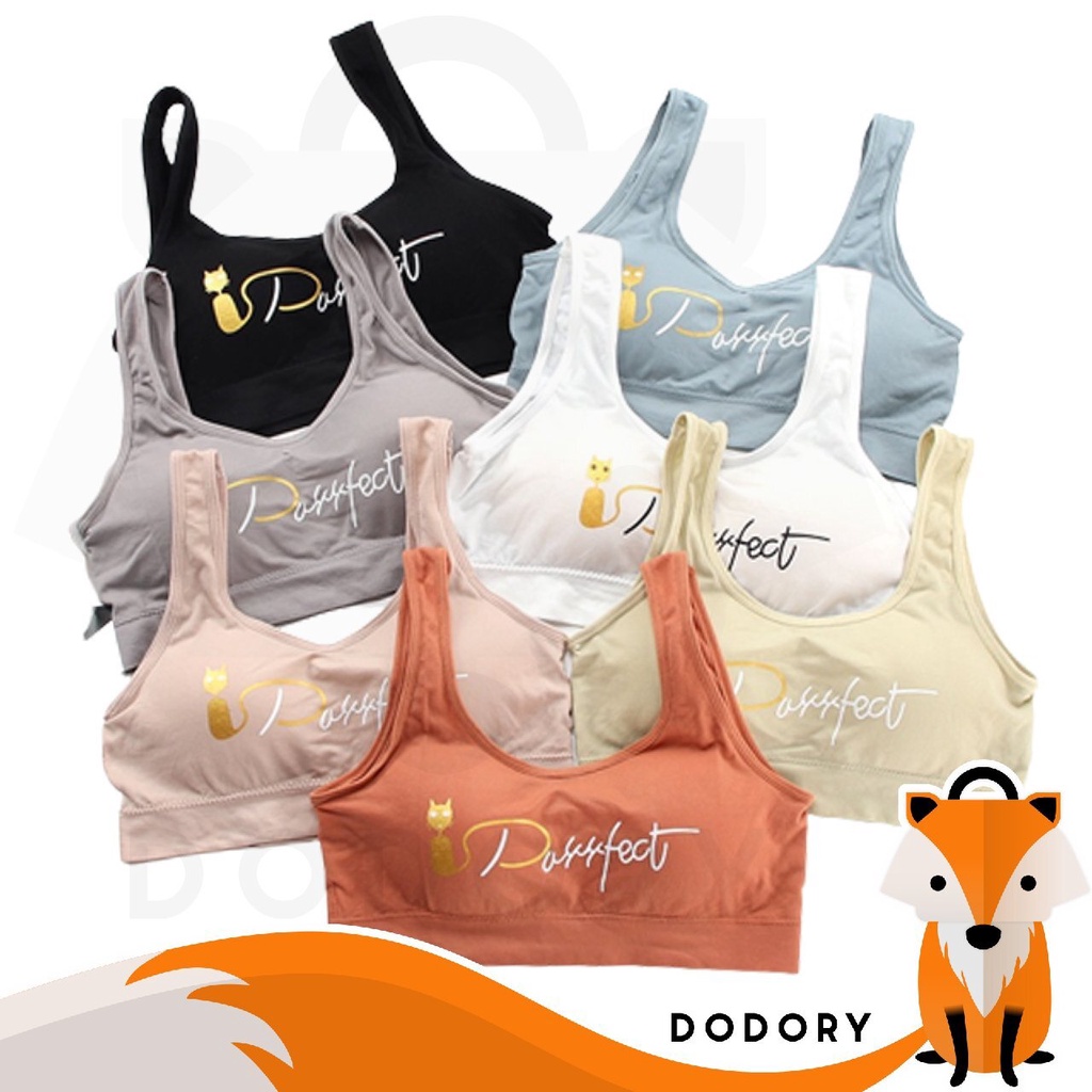 DODORY BRA536 Bra Tanpa Kawat Miniset Pakaian Dalam Wanita Motif Kucing Purrfect Cat Bra Olahraga Sportbra Gym