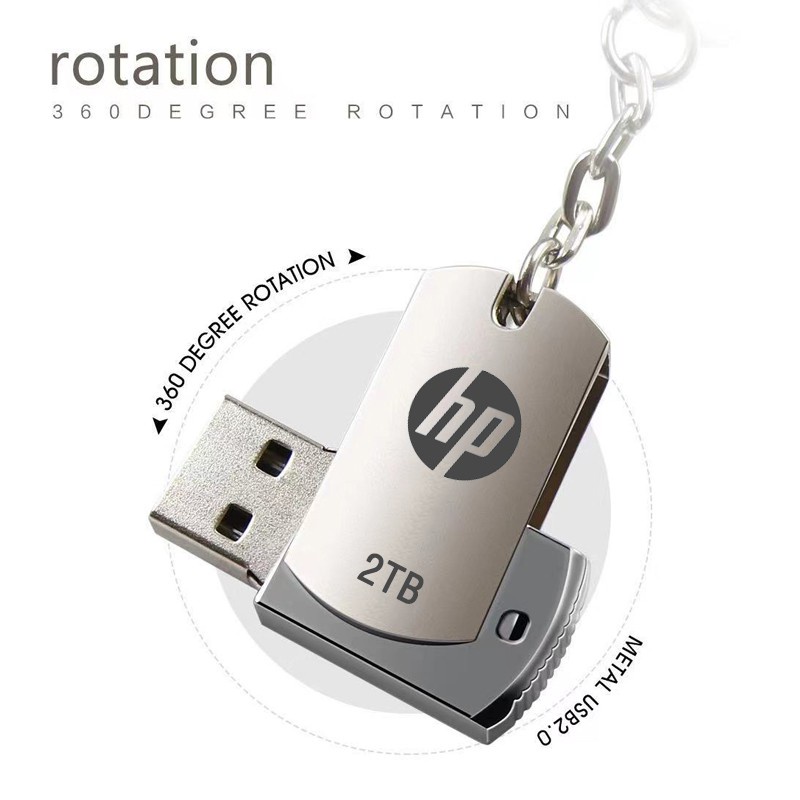 Hp Flashdisk Usb 2.0 2TB High Speed Bahan Metal Anti Air Kapasitas Besar