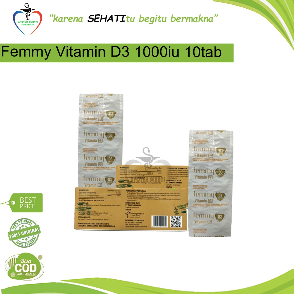 FEMMY VITAMIN D3 1000iu ISI 10 TAB