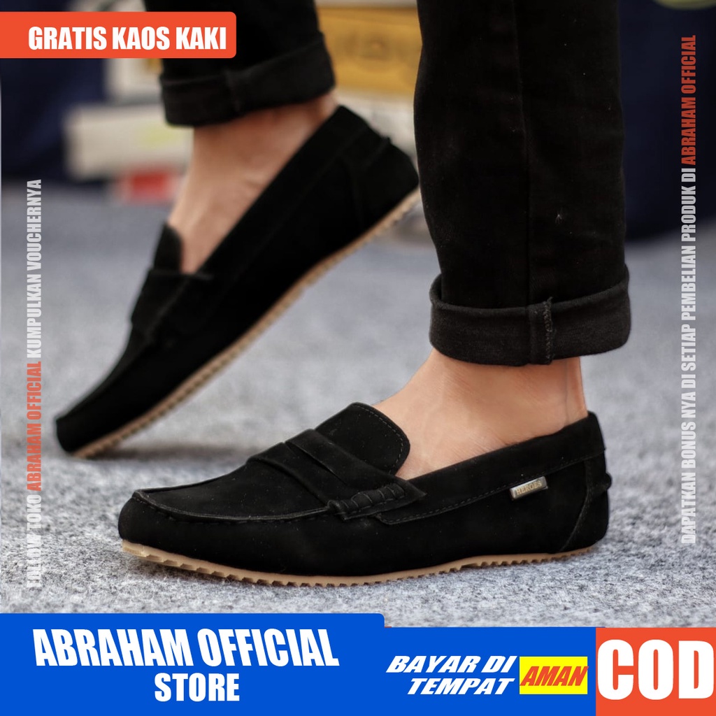 ABRAHAM Sepatu Slip On Slop Hitam Selop Casual Pria