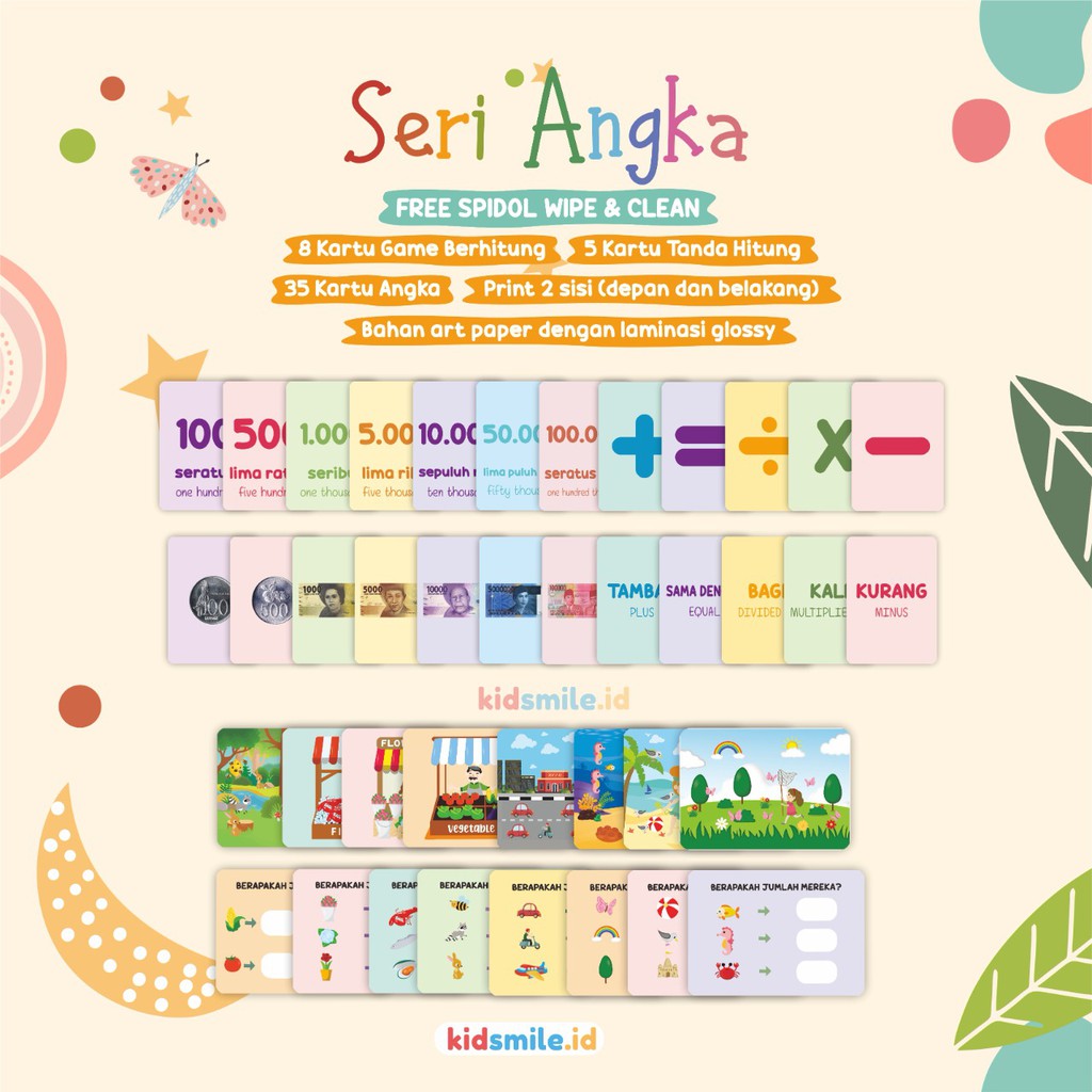 Flash Card Kidsmile ANGKA Flashcard Kidsmile Mainan Edukasi Anak Flashcard Anak Flash Card Anak