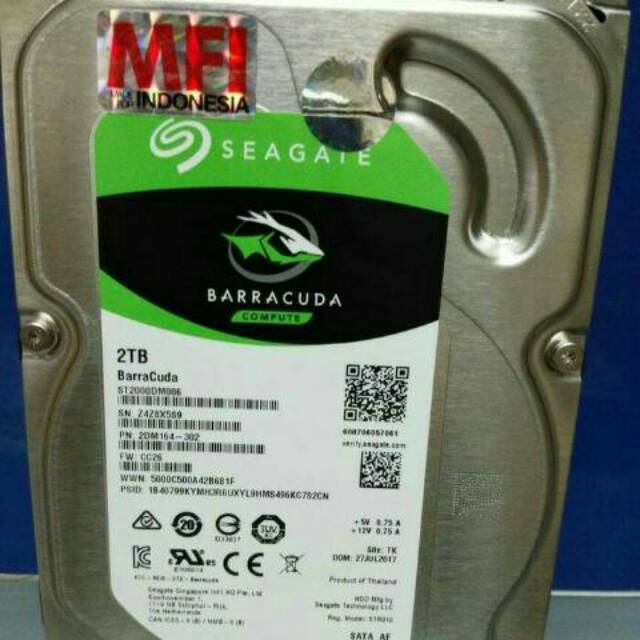 Seagate BarraCuda HDD 2TB 3,5 SATA Resmi Harddisk Komputer