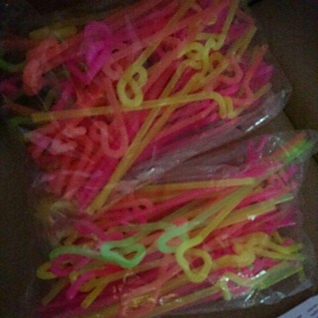 Sedotan Ulir Funky Straw 1 Bungkus Isi 50 Pcs Mix 4 Warna Surabaya