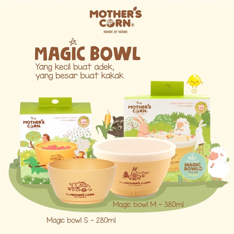 Mother's Corn Magic Bowl With Lid Size M - Tempat Makan Bayi