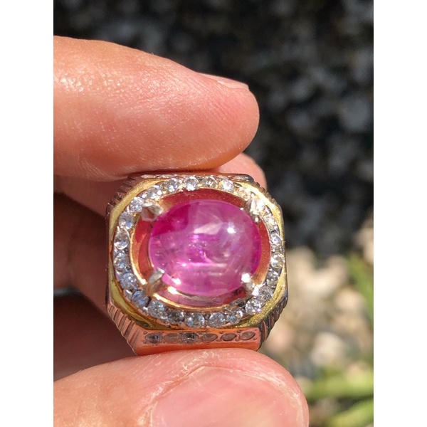 Pinkish Star Ruby Atau Sapphire Burma Kristal 2 Memo