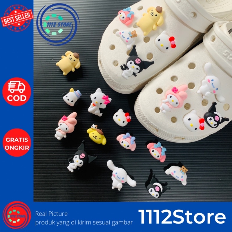 Charms karakter kuromi and friends  - crocs sendal - Liontin sepatu sendal, tas/ransel dan gelang - pin sendal sepatu dan tas - aksesoris sendal sepatu dan tas