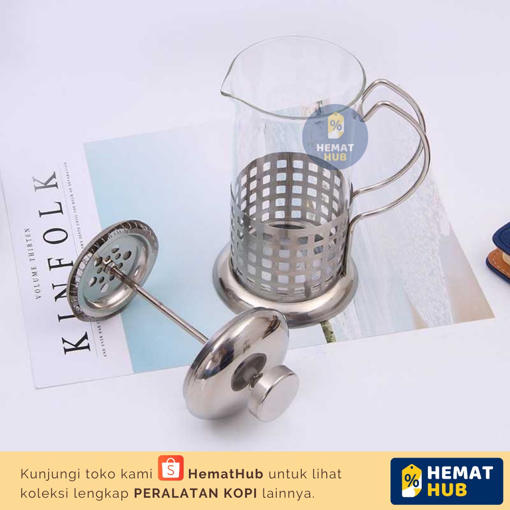 French Press Plunger Coffee Maker Alat Pembuat Peralatan Teko Seduh Kopi Filter Stainless Steel