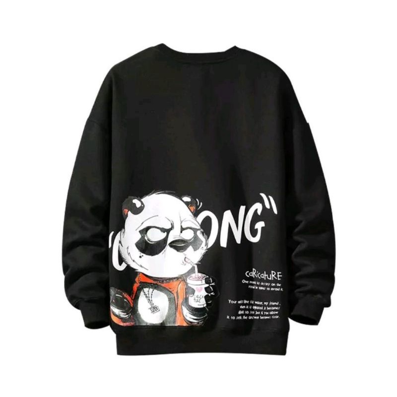 Sweater Pria Cartoong Panda Sweater Big Size Sweater Crewneck Size M - XXL Fleece 4 warna 003