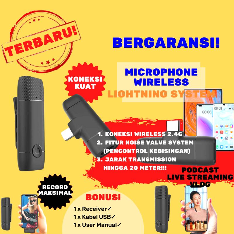 BARU FOR IPHONE DAN ANDROID  SM Mic Microphone Mikrofon HP Clip On Condenser Mini Vlogger Youtuber L