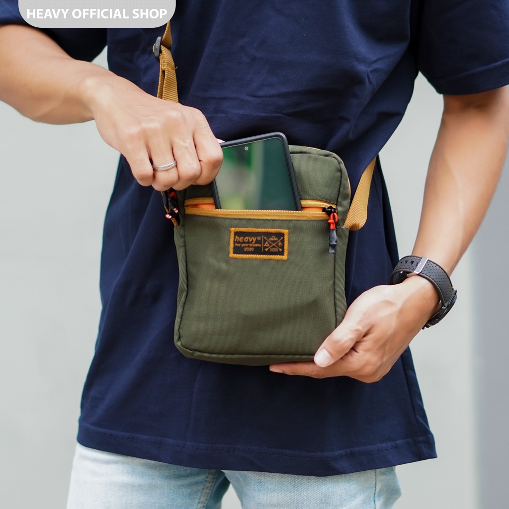 Heavy Official Shop ~ Tas Selempang Pria Casual Slingbag Heavy Original Green Army