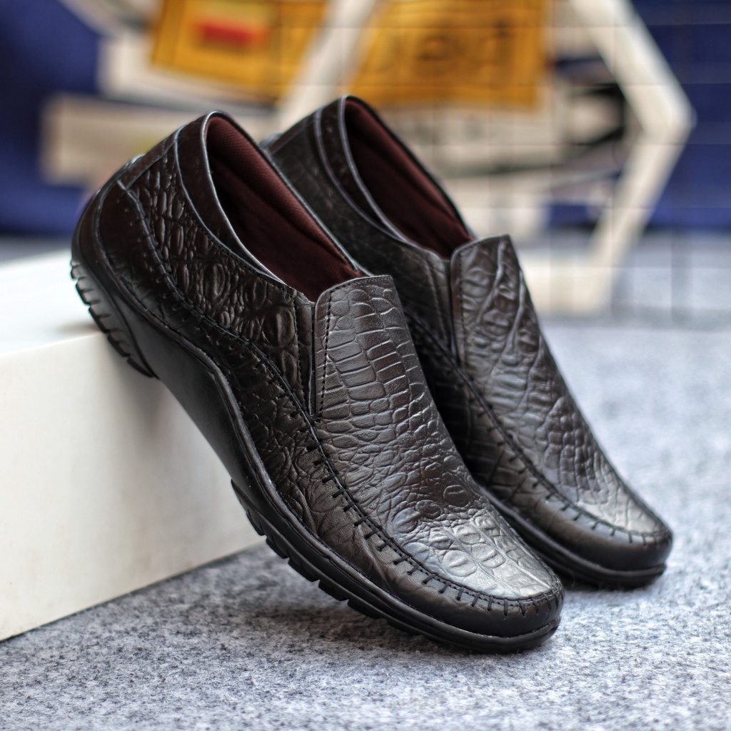 MOLK|Sepatu Formal Casual Pria Slip On Kulit Asli CVNY Original Handmade Sepatu Pria Kantor