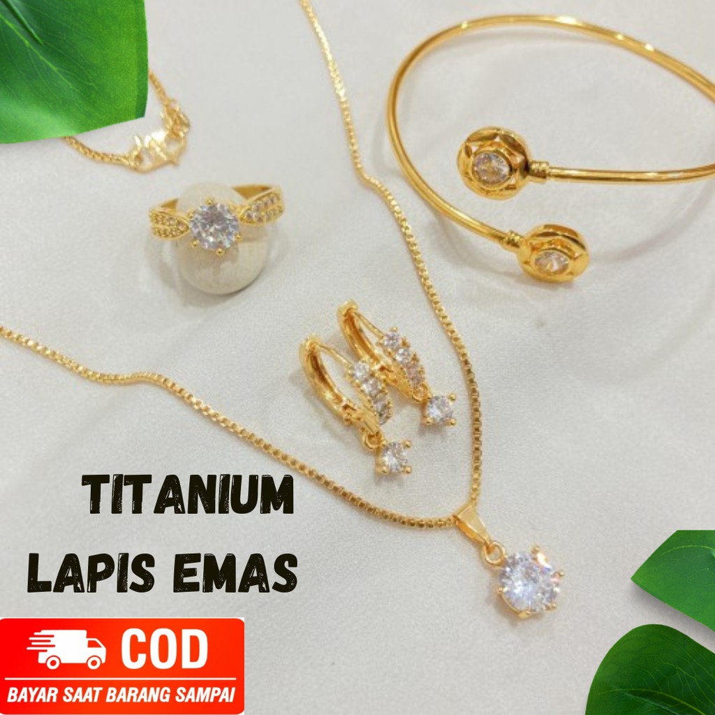 kalung satu set perhiasan titanium dewasa satu set Titanium wanita lapisan cod