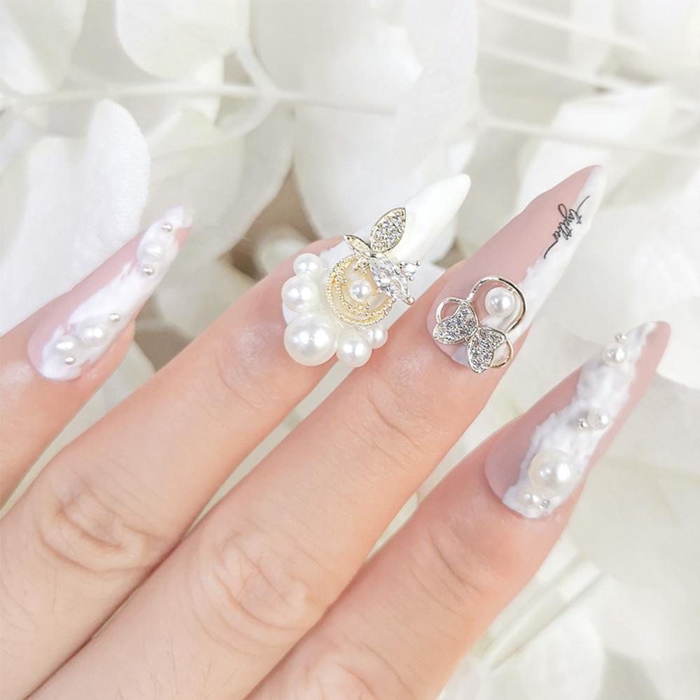 AUGUSTINA Agustin 3D Kuku Zirkon DIY Shiny Flower Butterfly Moon Manicure Nail Jewelry