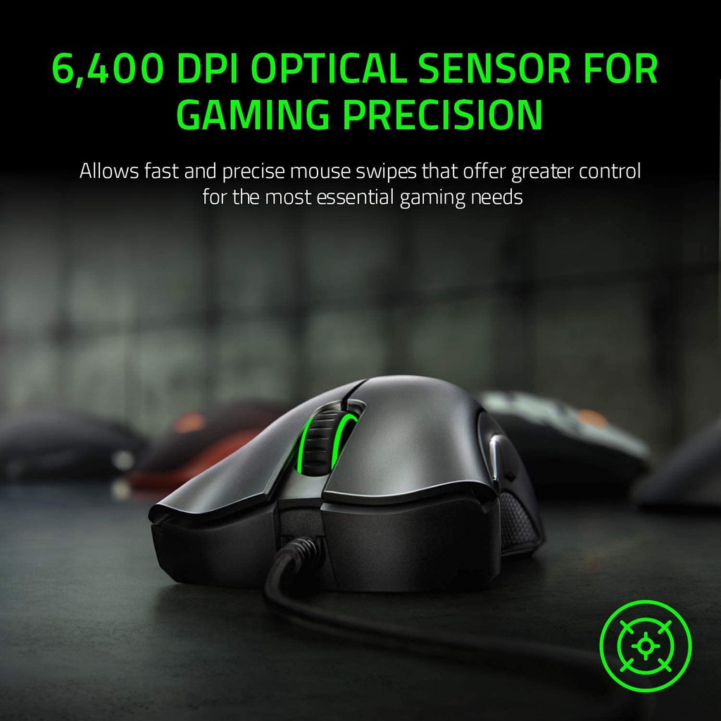 Razer Mouse Gaming dengan Sensor Optik, Mouse Berkabel USB untuk PC dan Laptop, 6400DPI, 5 Tombol Independen