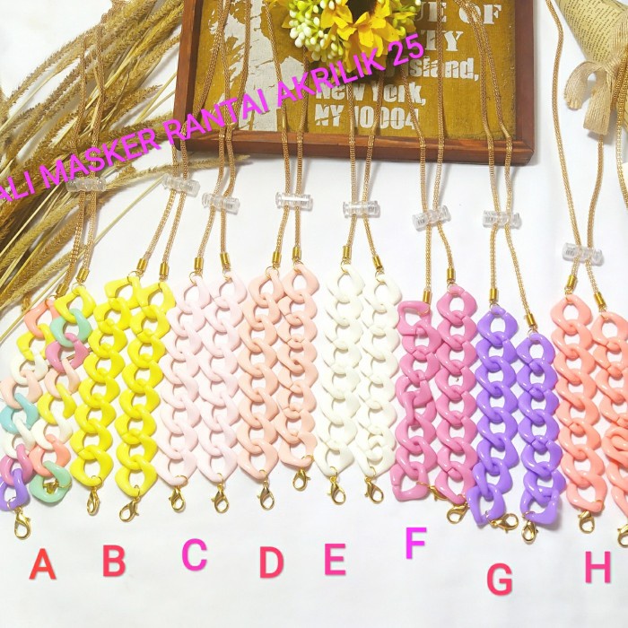36Fgh Tali Masker/Pengait Hijab Akrilik Warna Rantai Emas Ular 25 YY876768