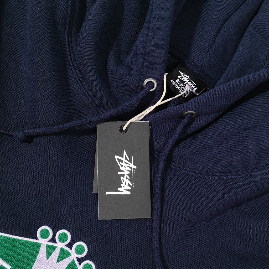 Stussy Crown Embroidered Logo Hoodie Navy