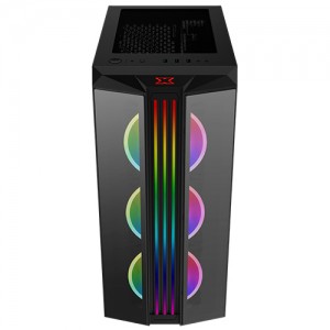 PC CASE GAMING XigmaTek include 4 Fan RGB Triple X - Casing Komputer ATX Tower
