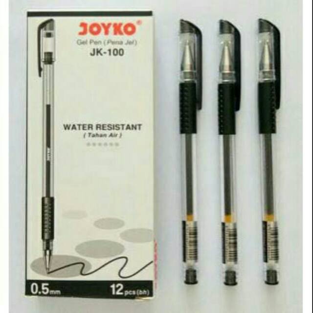

Pulpen Gel Joyko JK-100 0.5mm Water Resistant Per Lusin