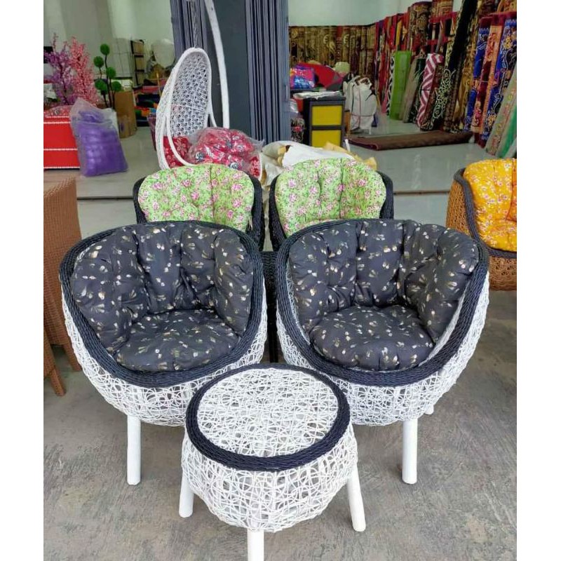 set kursi teras brekele-rotan sintetis