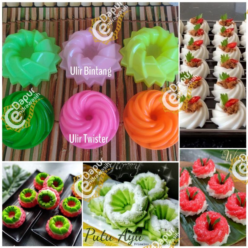 Cetakan Puding Putu Ayu Bolu Kukus Ulir Twister Mini