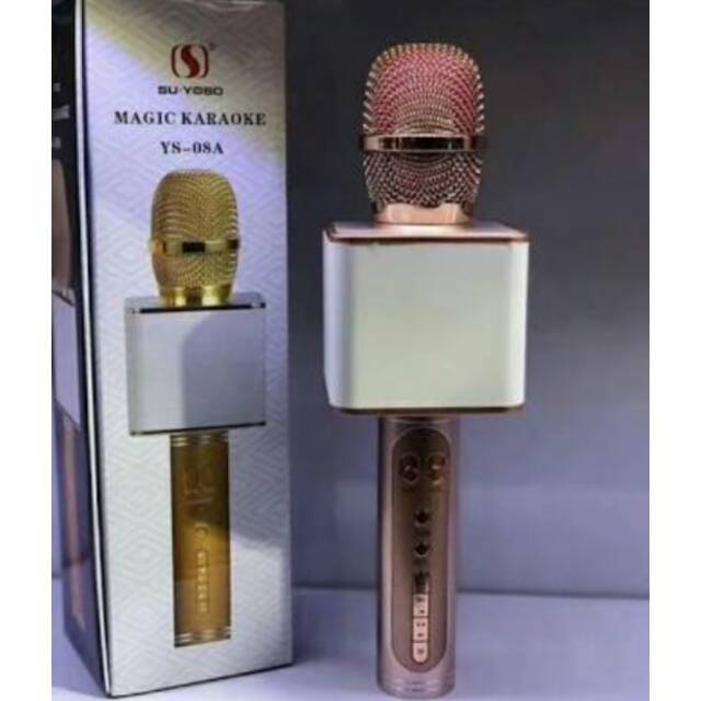 Mic Bluetooth YS08A Original 100%/mic karaoke YS 08/magic karaoke/suara kencang dan bass bulet