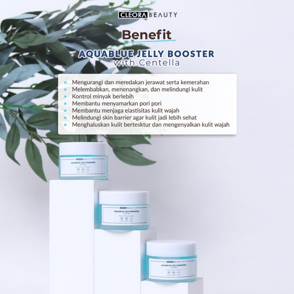 [ Agen Resmi ] Cleora Beauty - Aquablue Jelly Booster with Centella | Moisturizer Gel Original BPOM