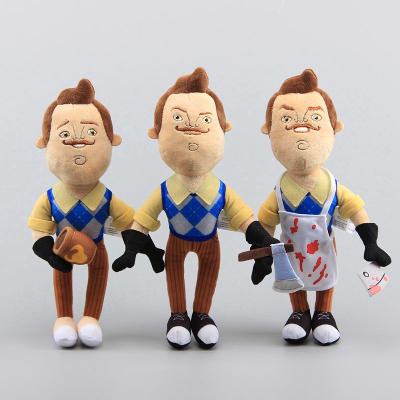 40cm 5 Hello Neighbor Flashlight Butcher Neighbor Plush Figure Toy Stuffed Doll