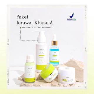 PAKET JERAWAT KHUSUS EVANA BEAUTY CARE - PENGHILANG JERAWAT TERAMPUH & TERCEPAT (GRATIS SOOTHING ICE
