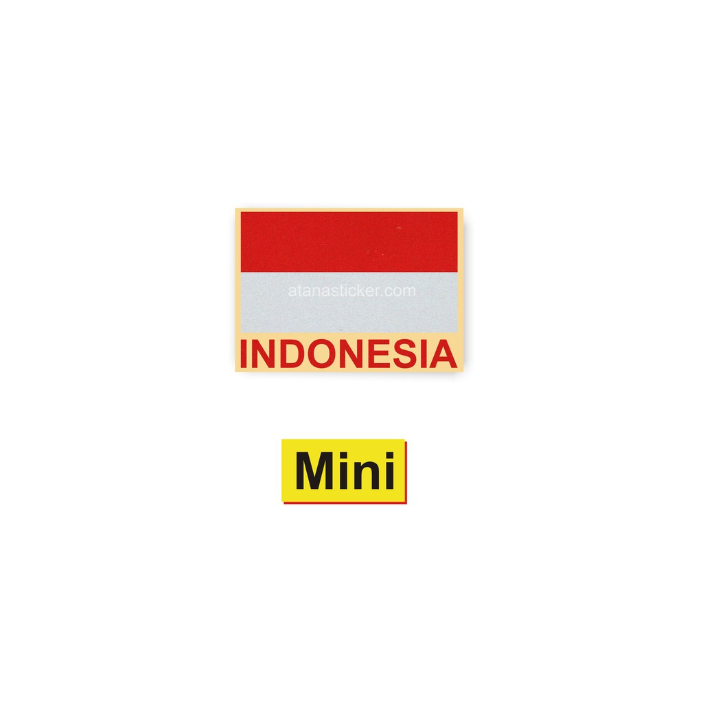 Sticker Cutting Mini Bendera Indonesia Dengan Teks 4x3cm