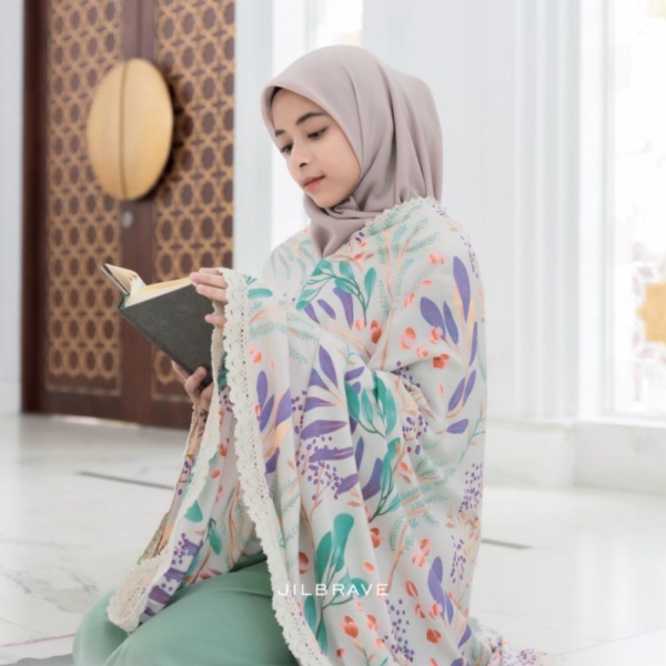 Zeline Prayer Set Jilbrave Warna Light Sea Green - All Size Limited