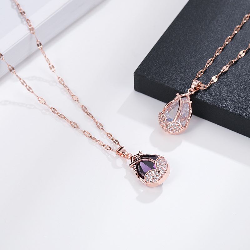 Kalung Lapis Emas 999 Swarovski Korean Style Premium