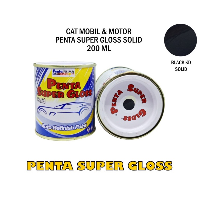 CAT PENTA BLACK KD 200 gram - cat penta hitam - cat mobil hitam - cat motor hitam - cat hitam kilap