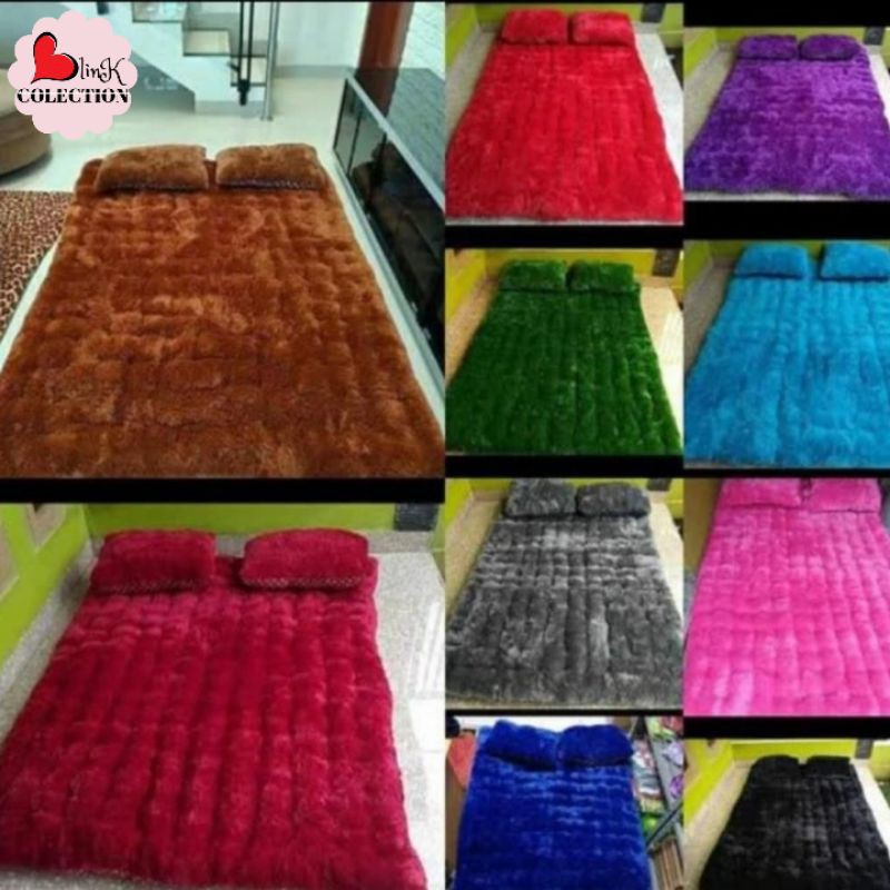 Kasur Lipat Gelombang Cinta Bulu Rasfur Menul Palembang Polos untuk Lantai Free 2 Bantal