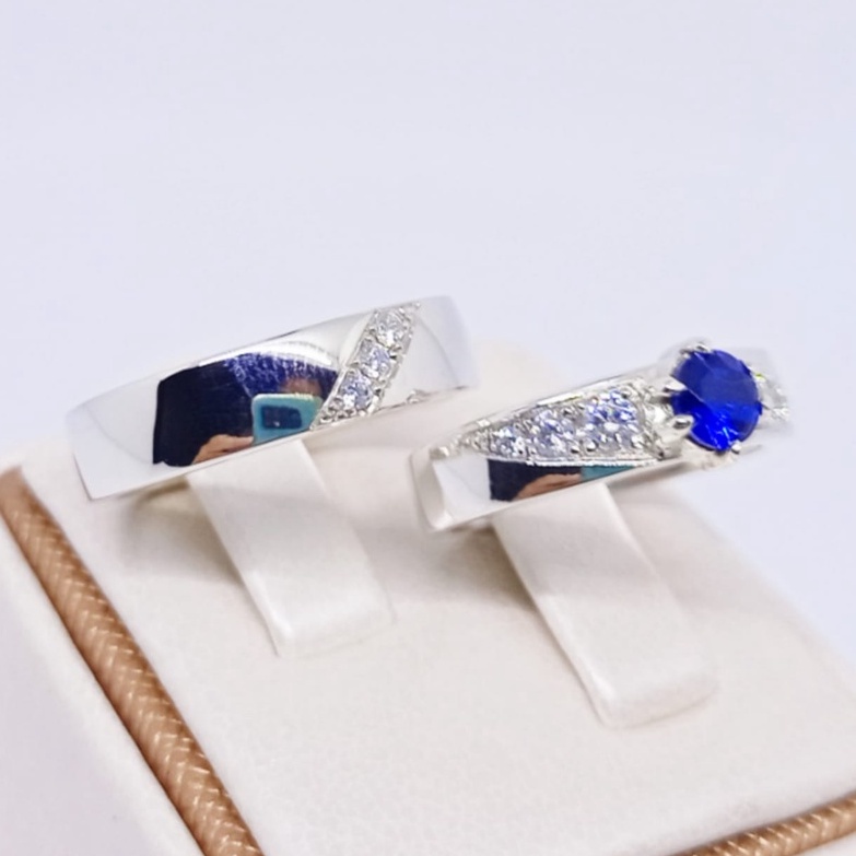 Cincin Tunangan Couple Perak Asli Ukir Nama A207