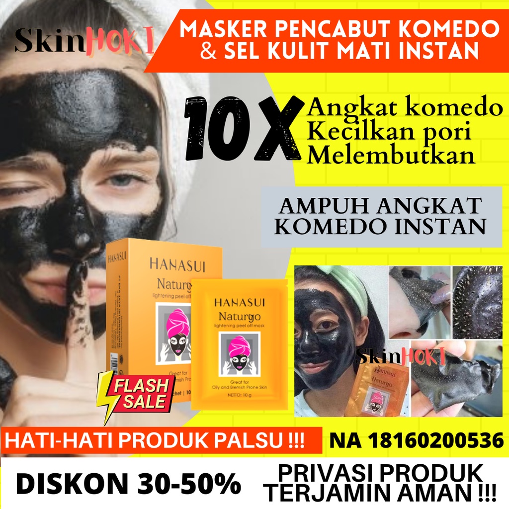 MASKER KOMEDO MASKER LUMPUR WAJAH MASKER HANASUI NATURGO PENCABUT KOMEDO ORIGINAL BPOM