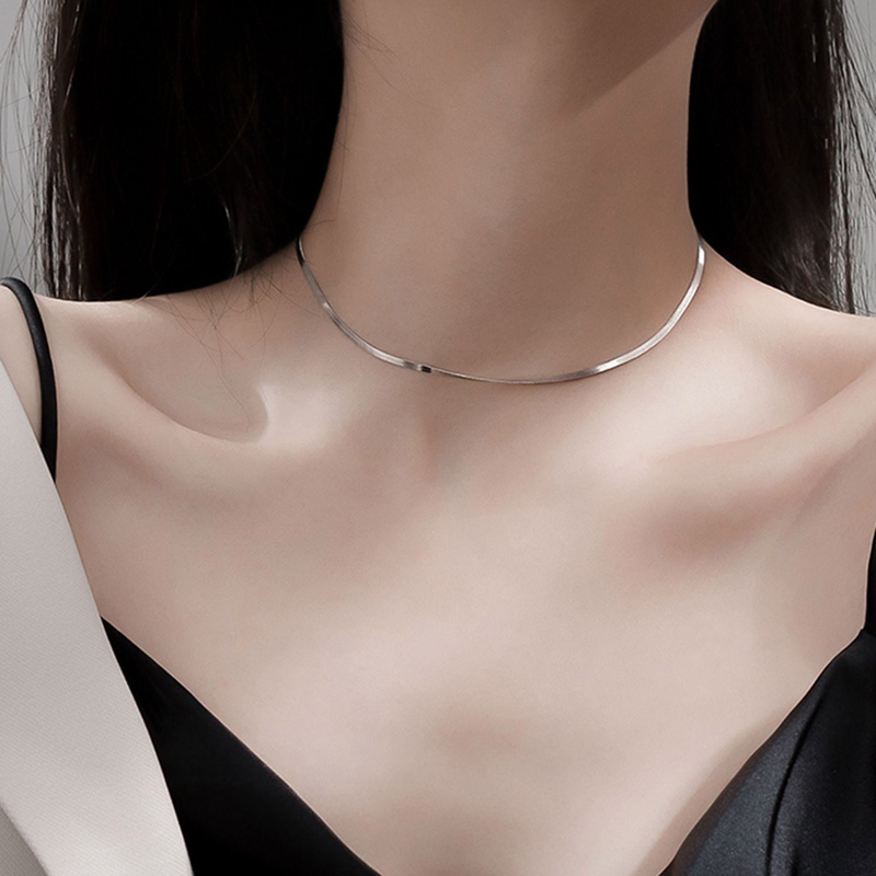 Delicate Shining Silver Color Chain Necklace For Woomen Girl Simple Clavicle Chain Party Jewelry Wholesale