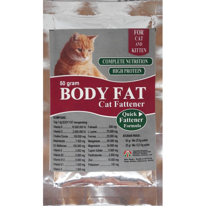 Body Fat Cat - Suplemen Penggemuk dan Penambah Berat Badan Pada Kucing